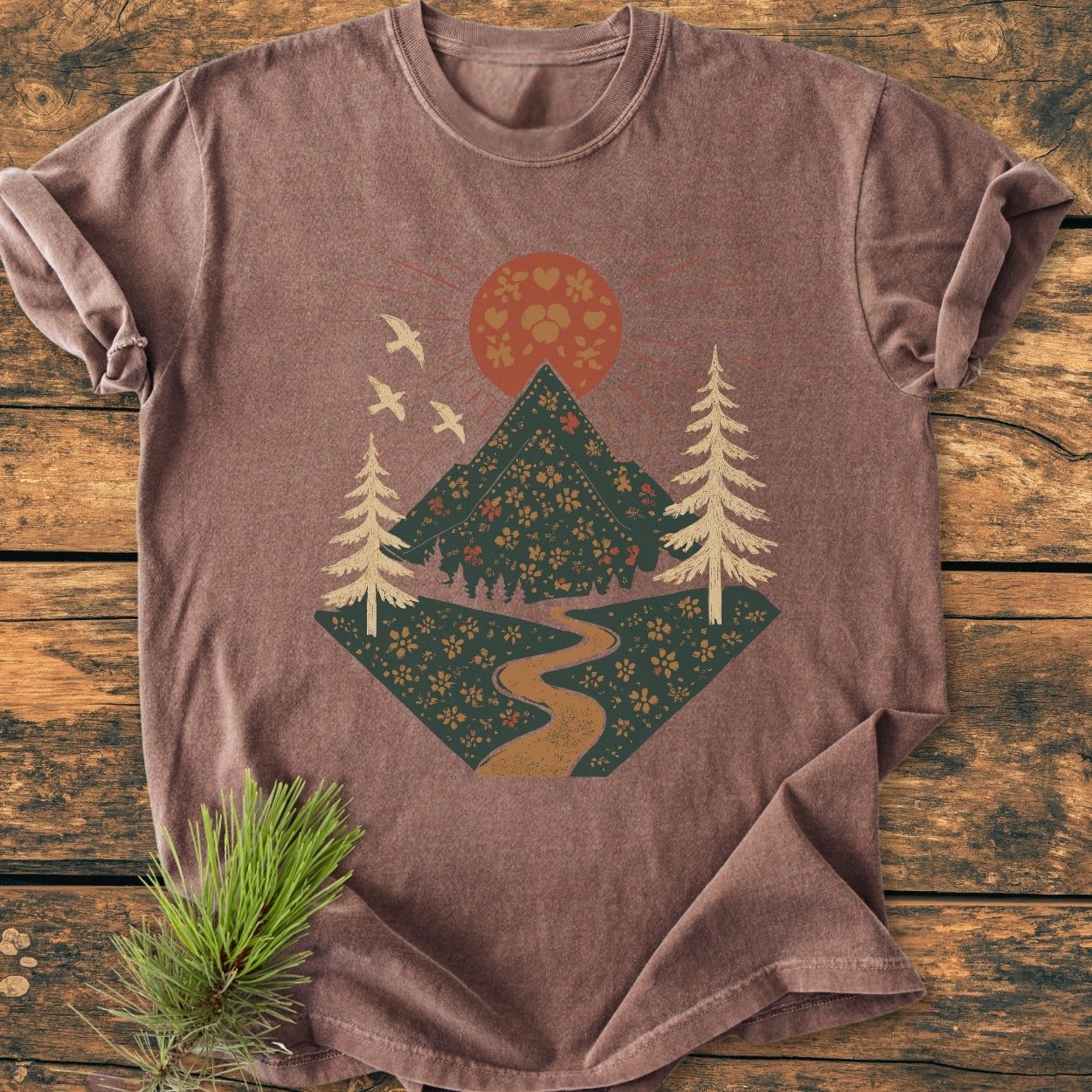 Dreamy Mountain Landscape - Vintage Wash Tee