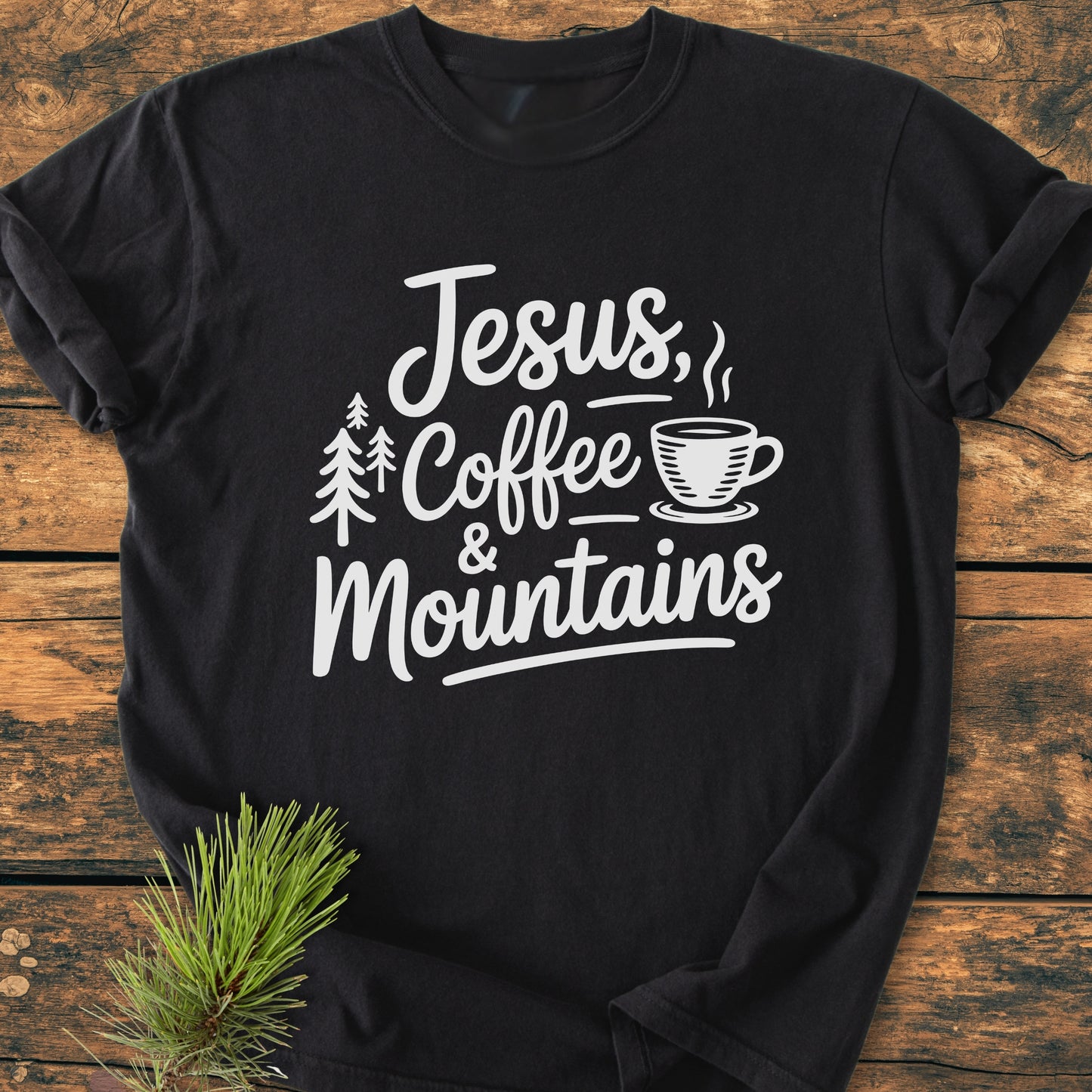 Jesus, Coffee, Mountains - Premium Vintage Tee