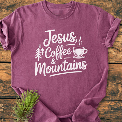 Jesus, Coffee, Mountains - Premium Vintage Tee
