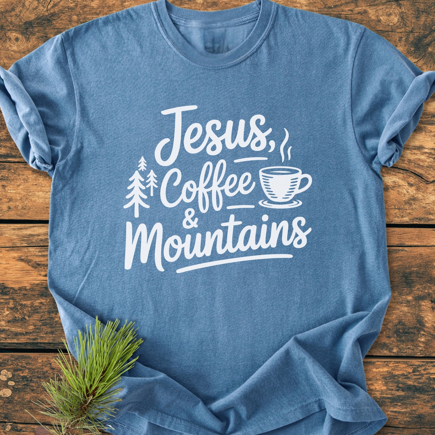 Jesus, Coffee, Mountains - Premium Vintage Tee