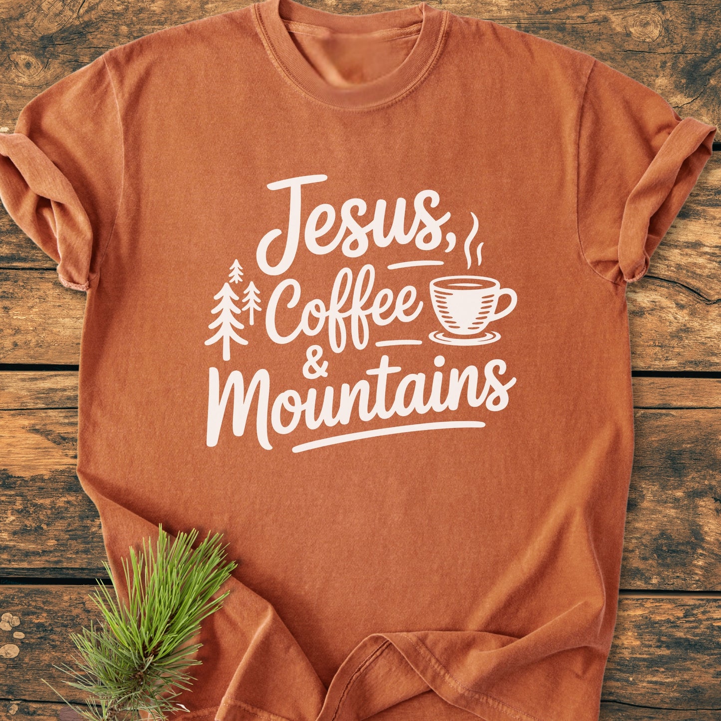 Jesus, Coffee, Mountains - Premium Vintage Tee