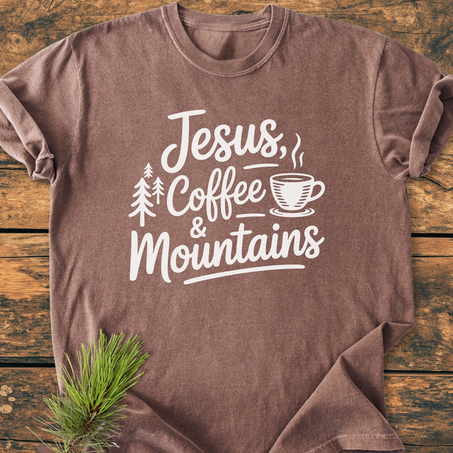 Jesus, Coffee, Mountains - Premium Vintage Tee