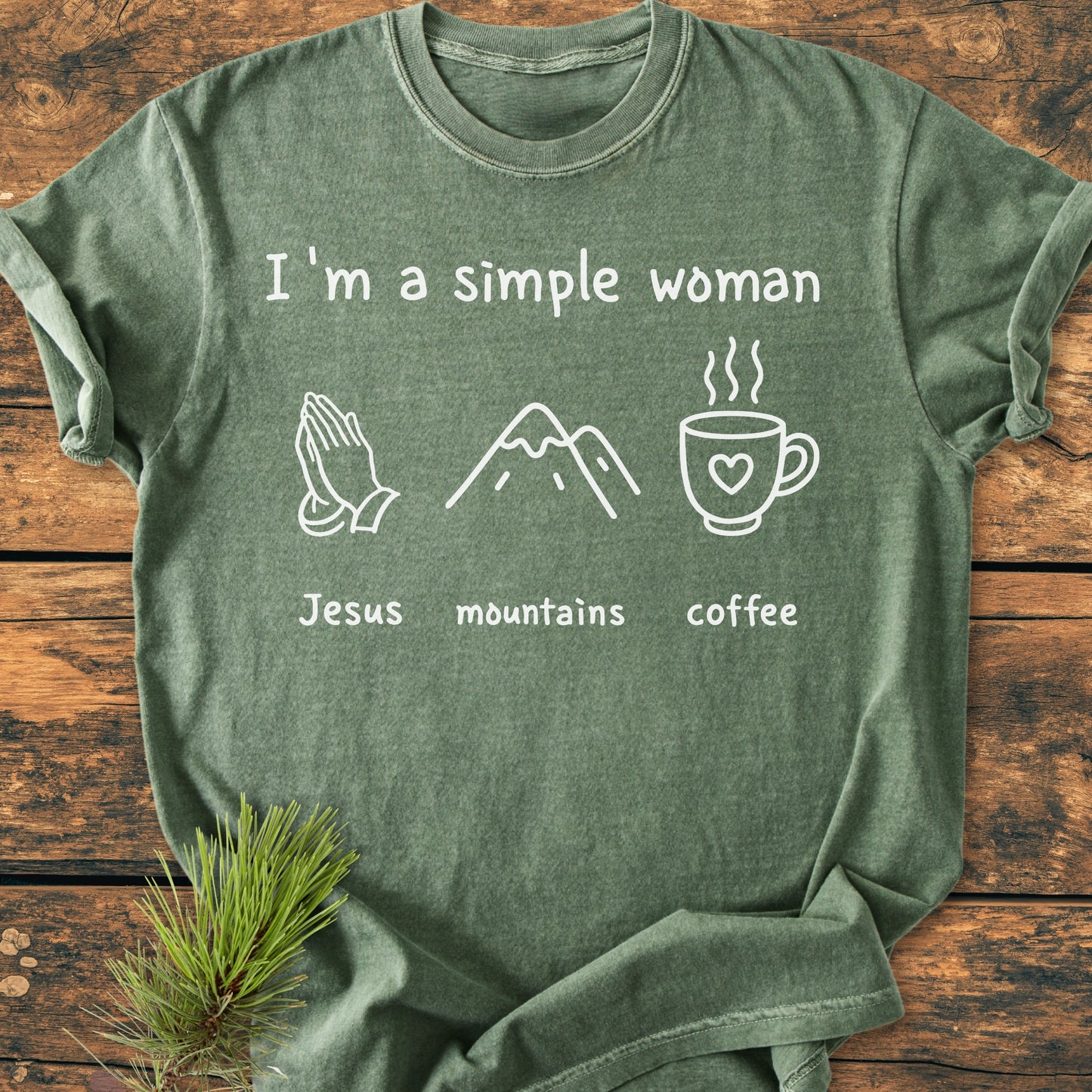 I'm A Simple Woman. Jesus Mountains Coffee - Premium Vintage Tee