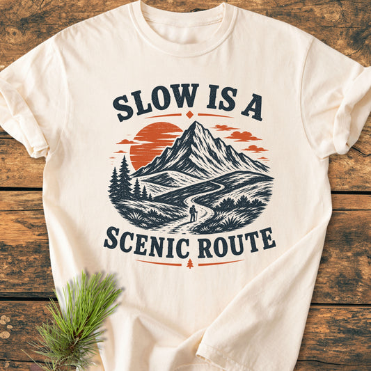 Slow Is A Scenic Route - Vintage Wash Tee
