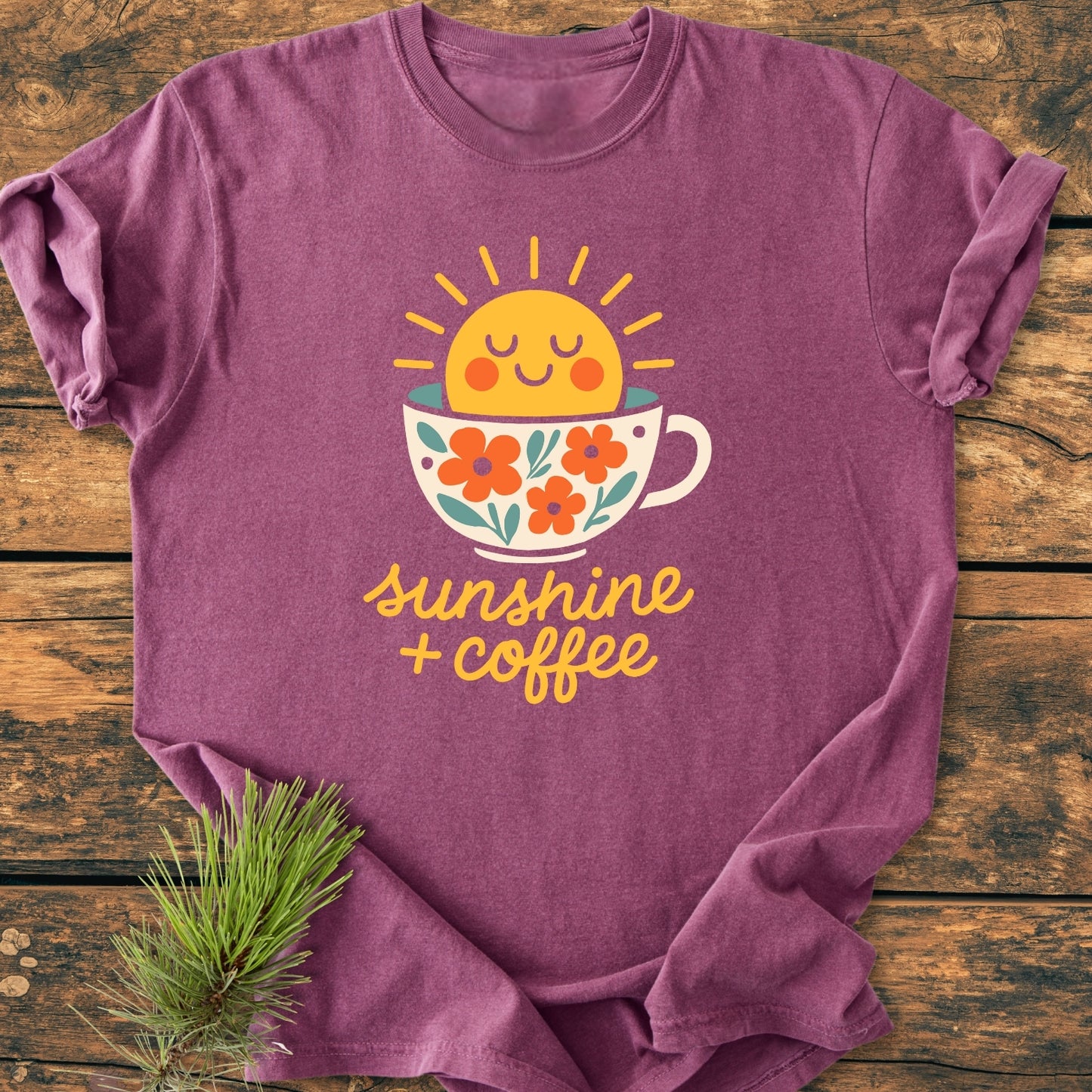 Sunshine And Coffee - Vintage Wash Tee