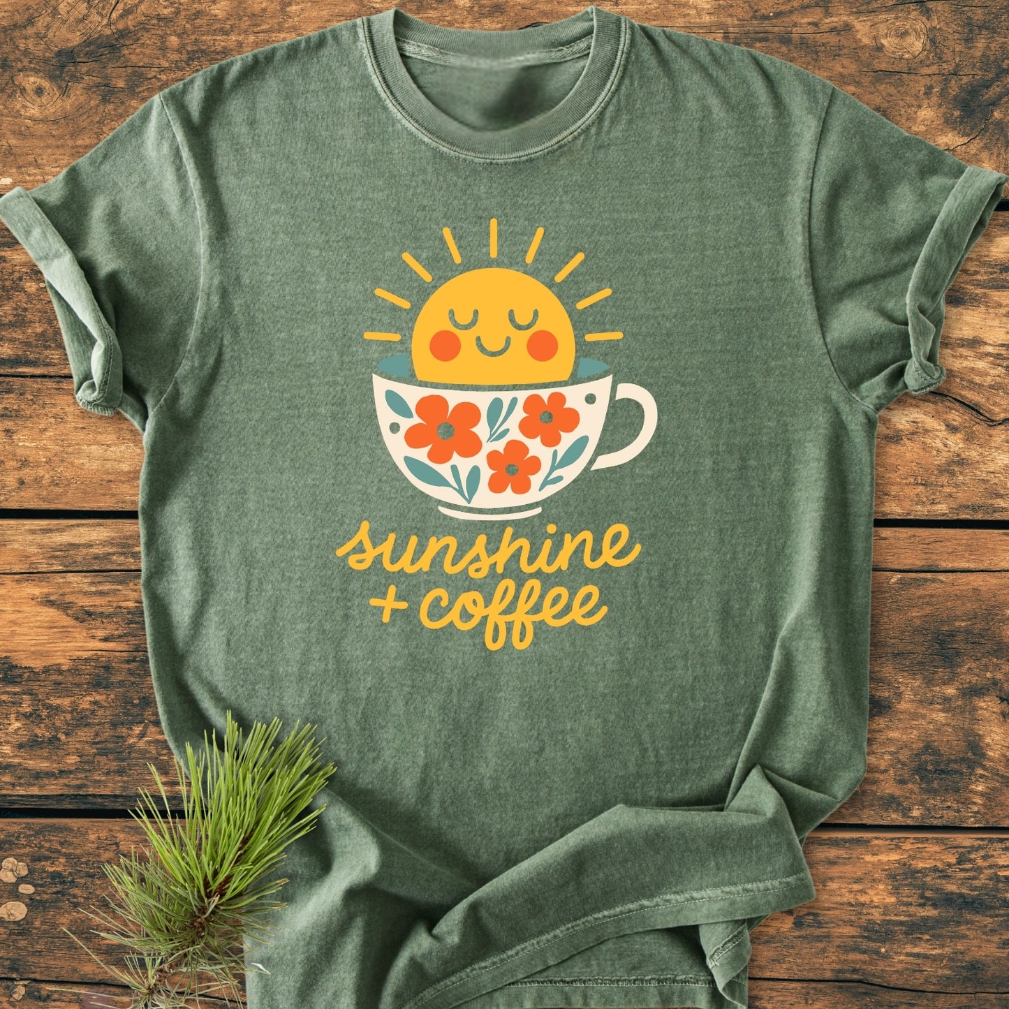 Sunshine And Coffee - Vintage Wash Tee