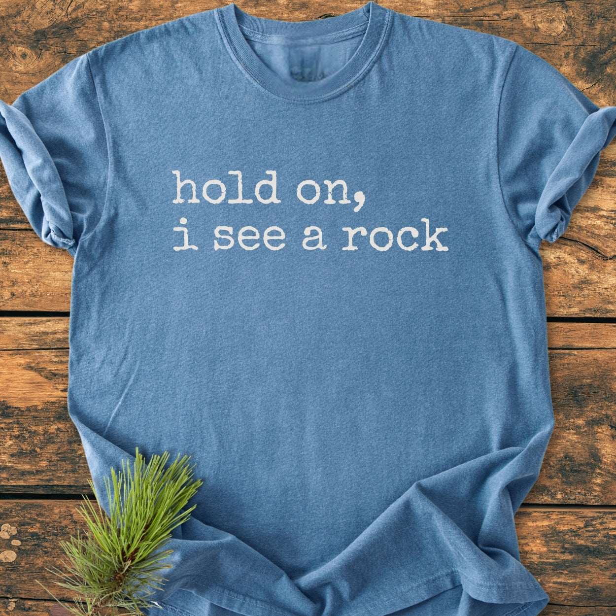 Hold On I See A Rock - Vintage Wash Tee