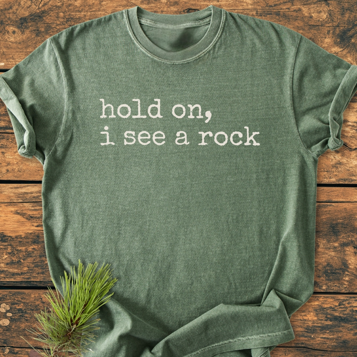 Hold On I See A Rock - Vintage Wash Tee