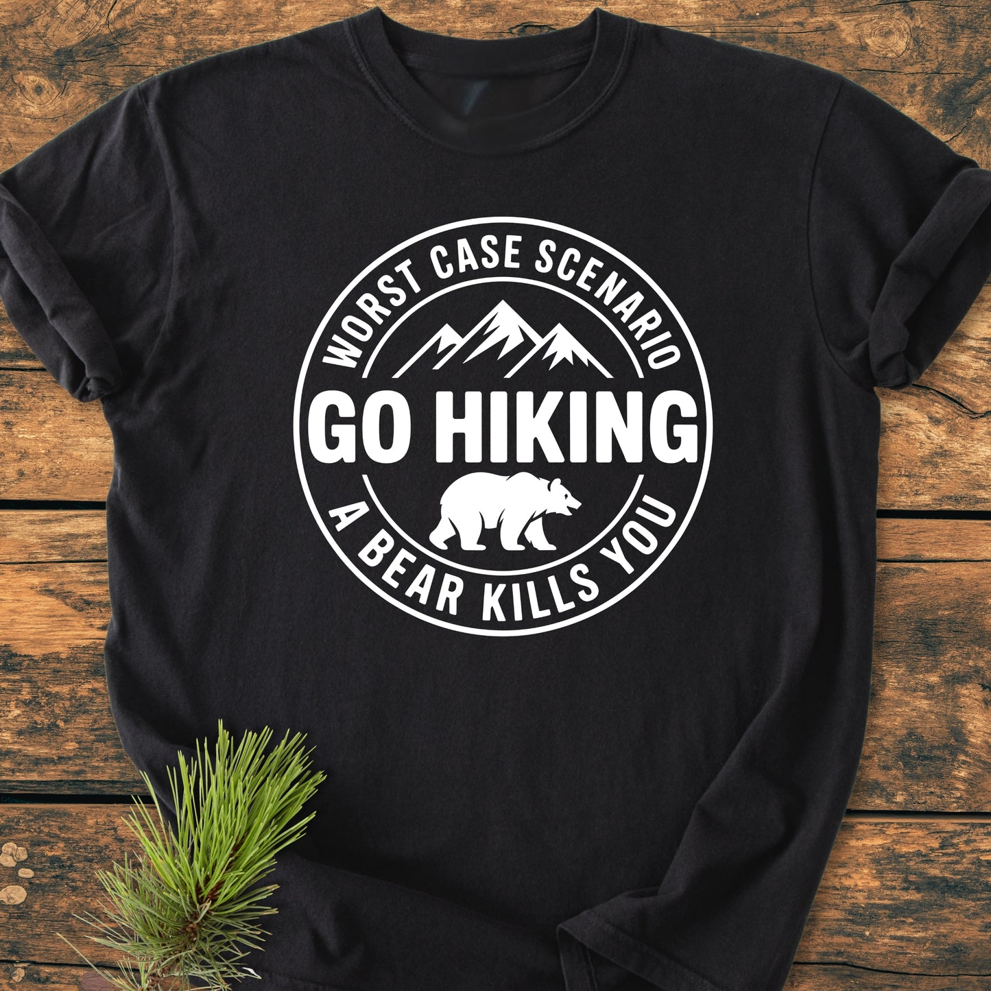 Go Hiking Worst Case Scenario Bear - Vintage Wash Tee