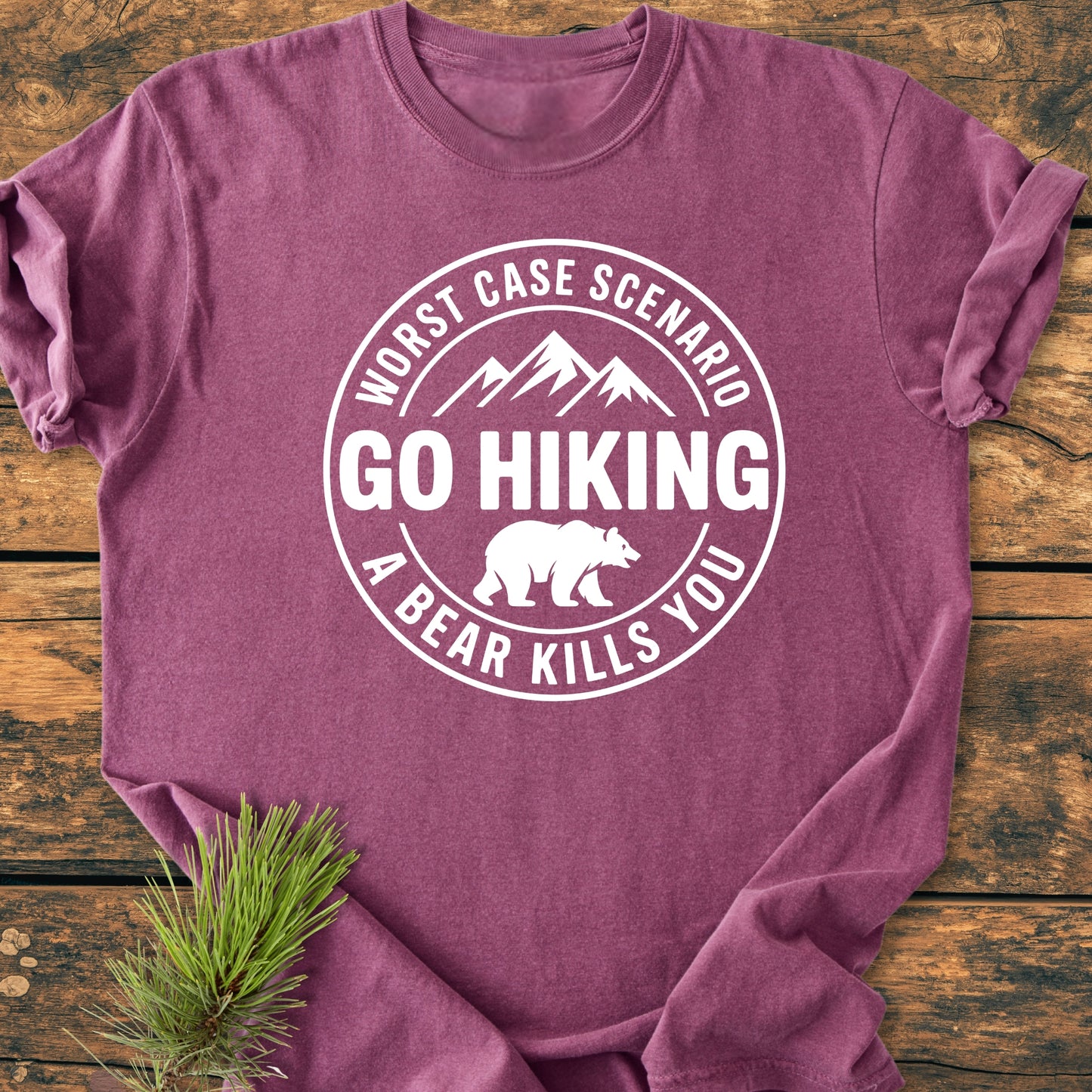 Go Hiking Worst Case Scenario Bear - Vintage Wash Tee