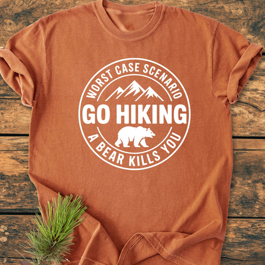 Go Hiking Worst Case Scenario Bear - Vintage Wash Tee