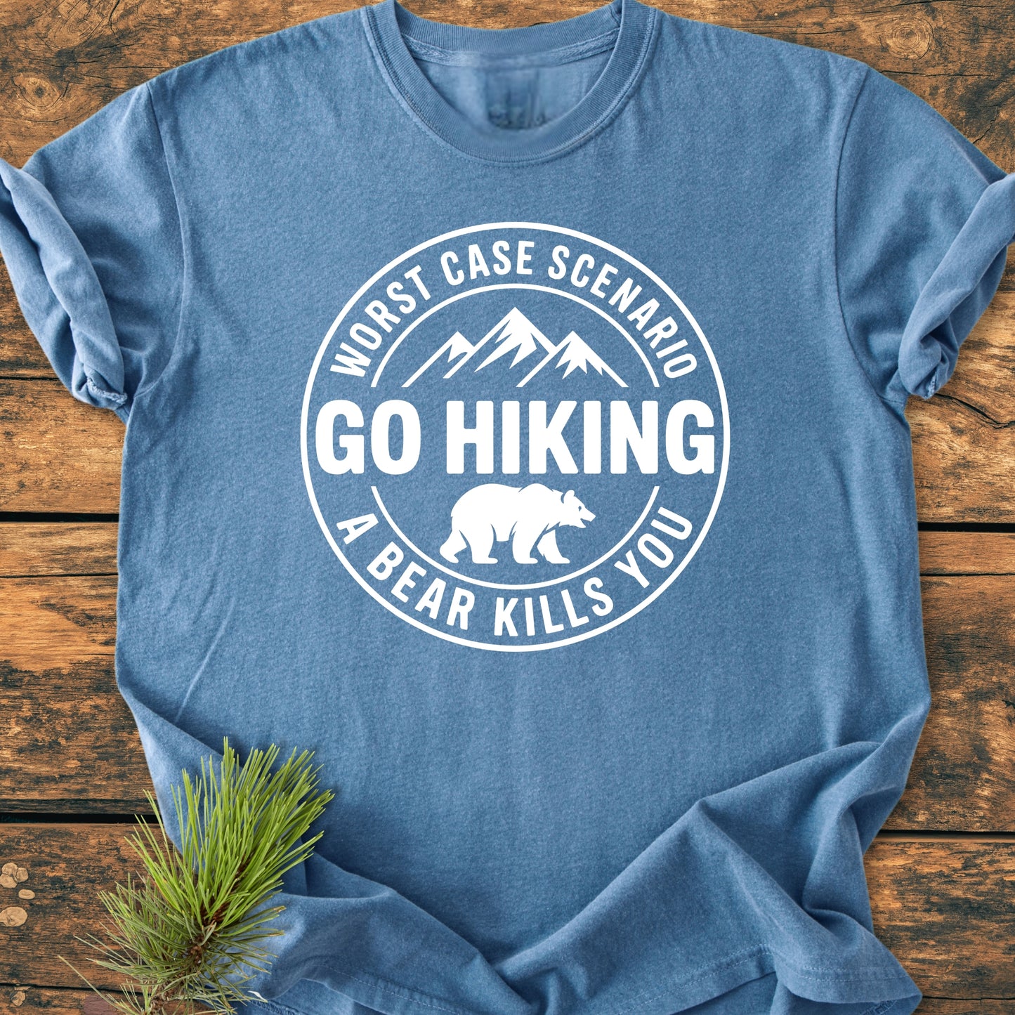 Go Hiking Worst Case Scenario Bear - Vintage Wash Tee