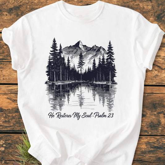 He Restores My Soul - Vintage Wash Tee
