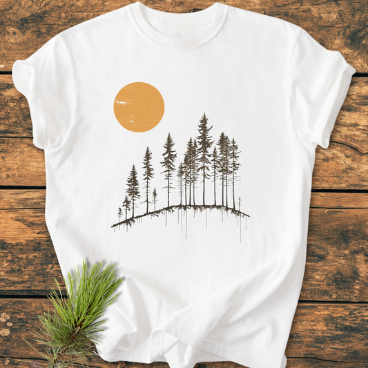 Minimalist Moon And Trees - Vintage Wash Tee