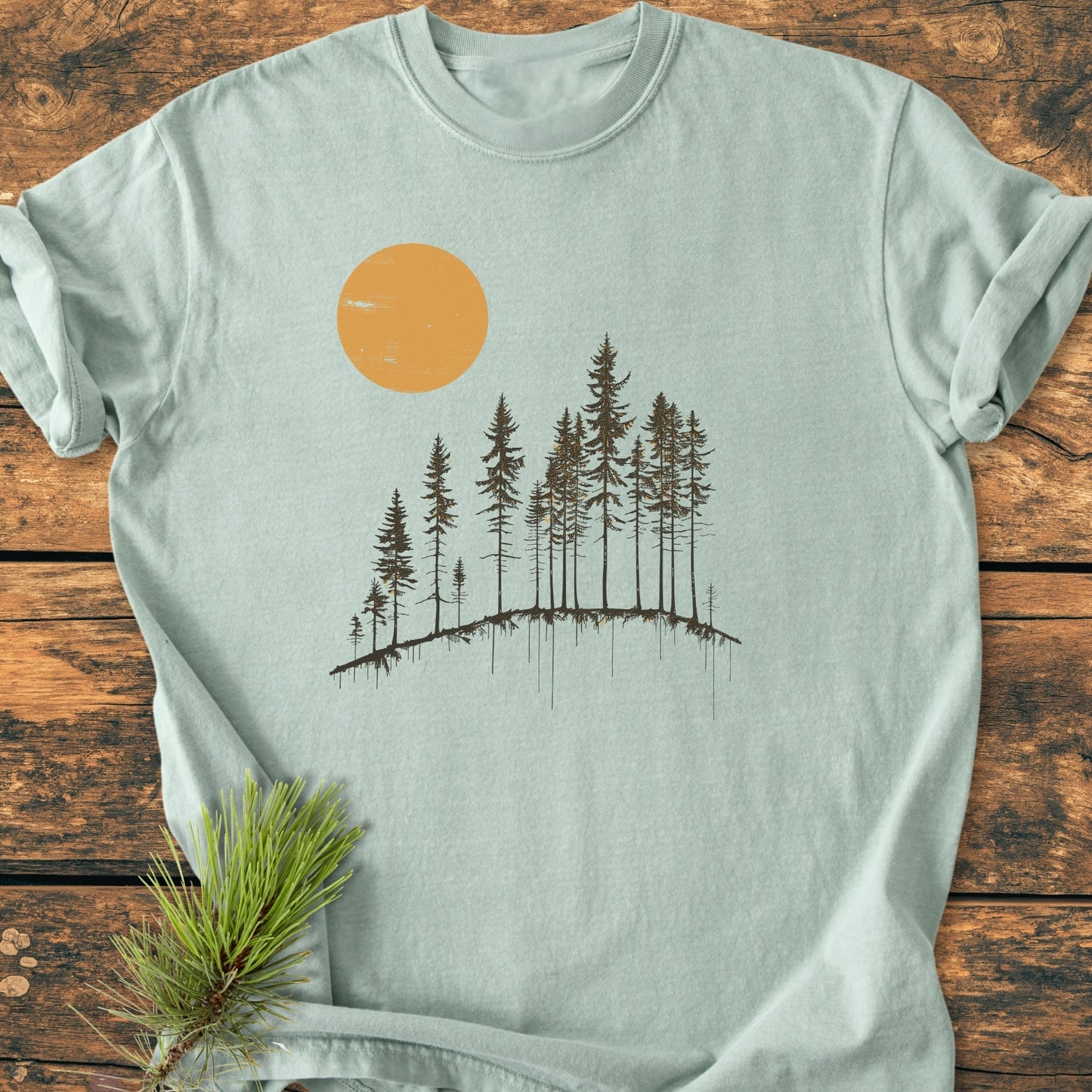 Minimalist Moon And Trees - Vintage Wash Tee