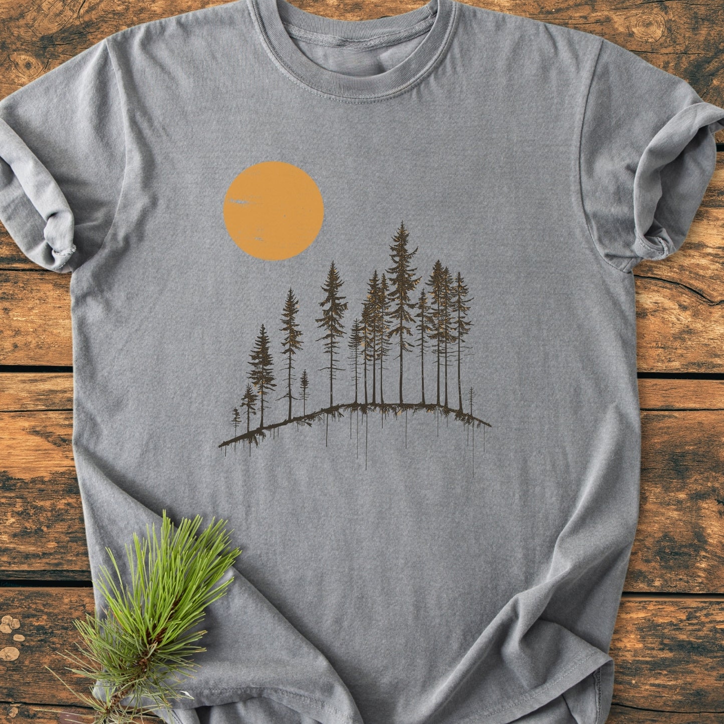 Minimalist Moon And Trees - Vintage Wash Tee