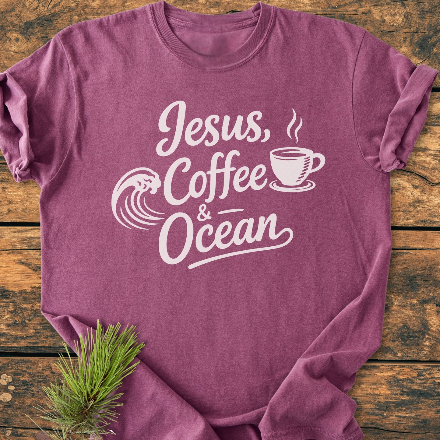 Jesus, Coffee, Ocean - Vintage Wash Tee