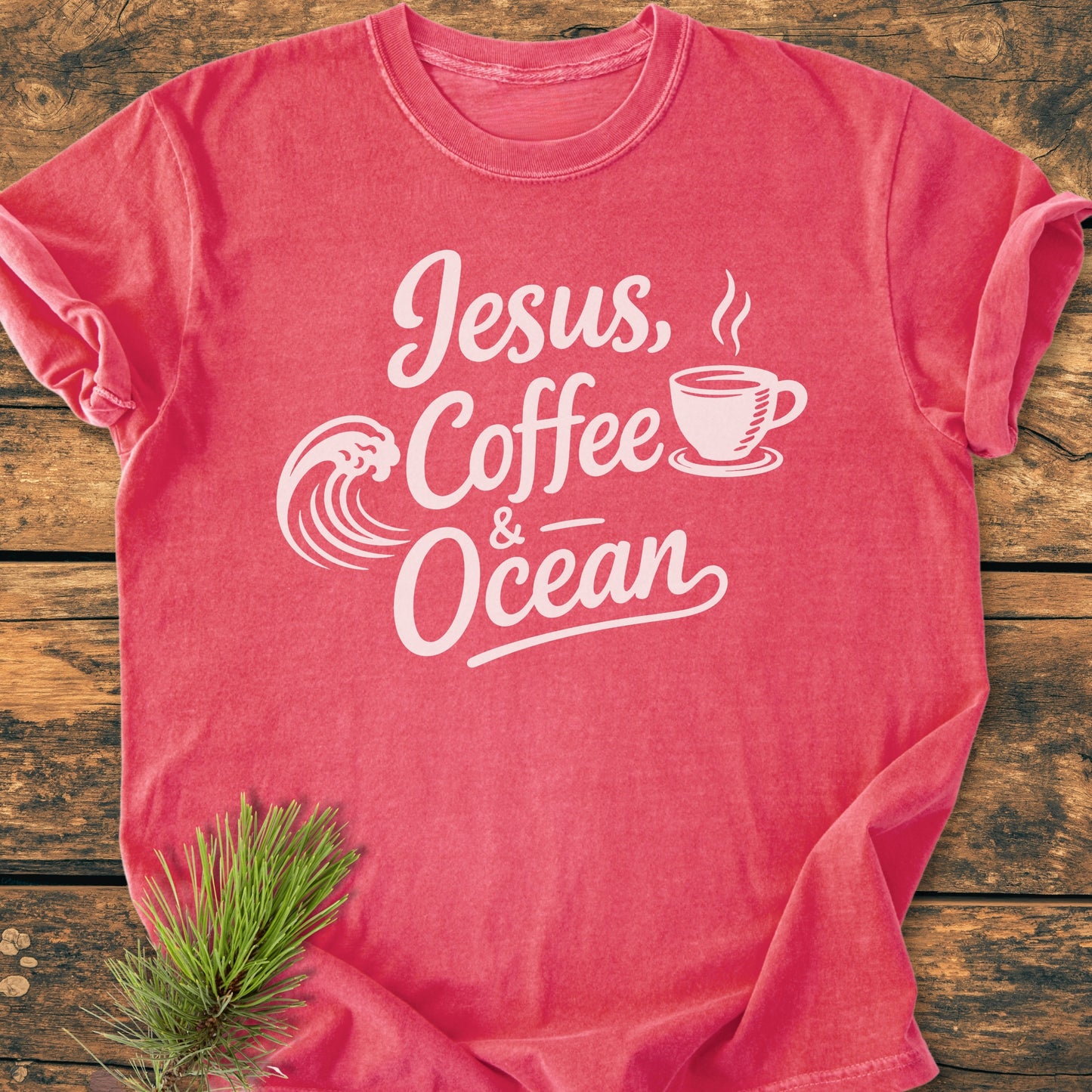 Jesus, Coffee, Ocean - Vintage Wash Tee