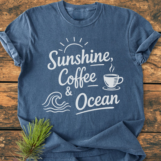 Sunshine, Coffee, Ocean - Premium Vintage Tee