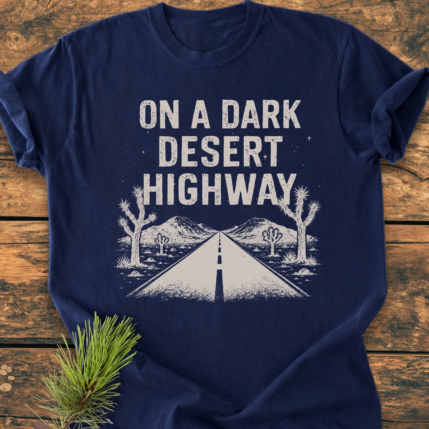 On A Dark Desert Highway Joshua Tree - Premium Vintage Tee