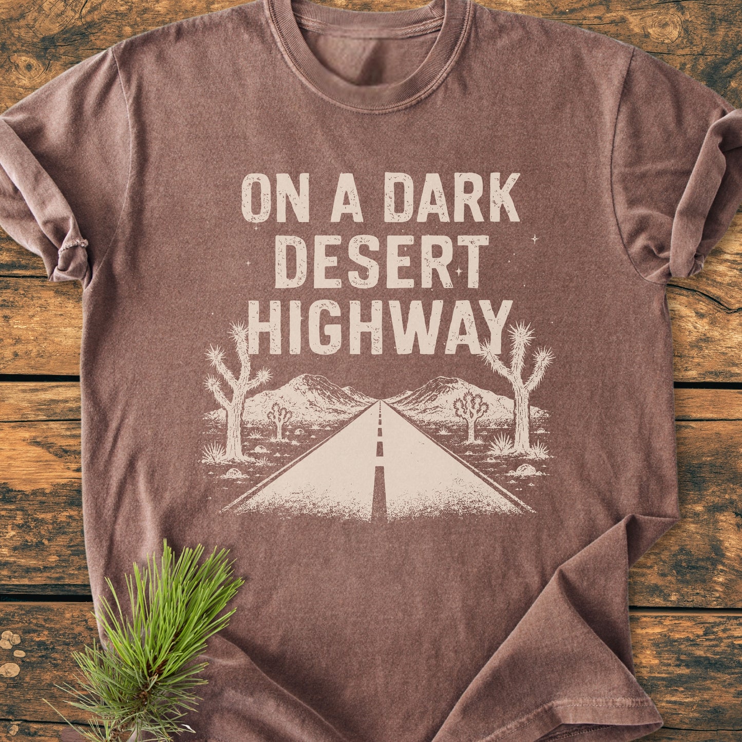 On A Dark Desert Highway Joshua Tree - Premium Vintage Tee