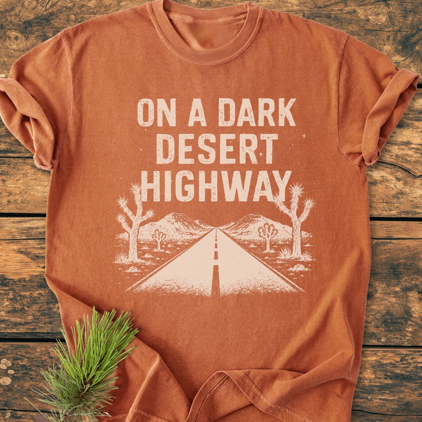 On A Dark Desert Highway Joshua Tree - Premium Vintage Tee