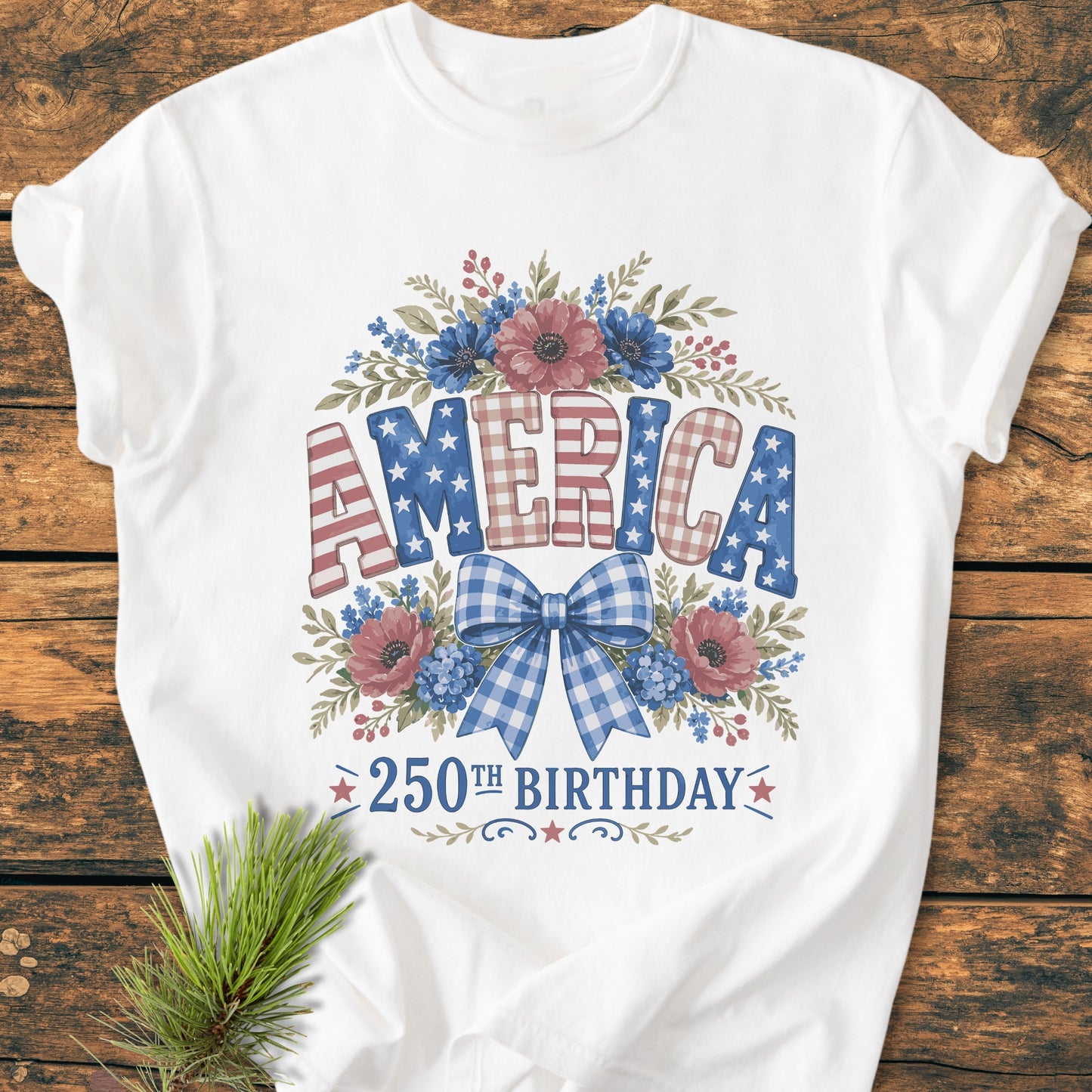America 250th Birthday Flower - Premium Vintage Tee