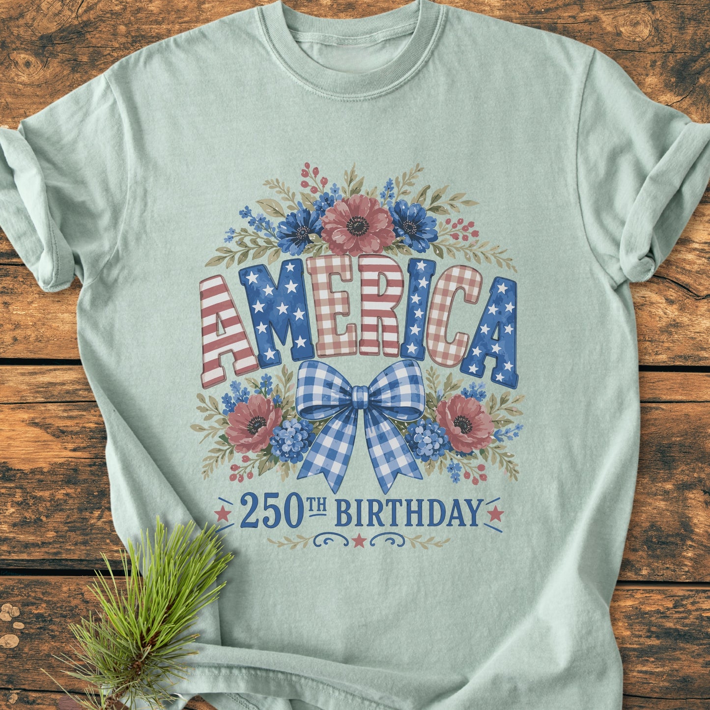 America 250th Birthday Flower - Premium Vintage Tee