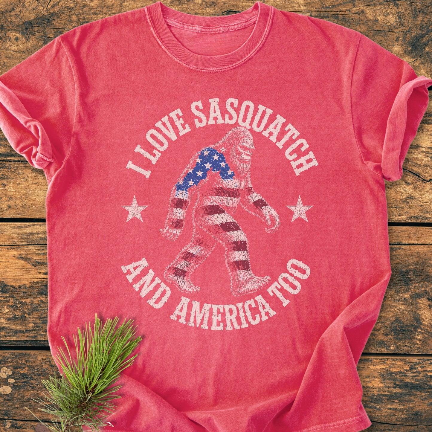 Sasquatch And America Love - Premium Vintage Tee