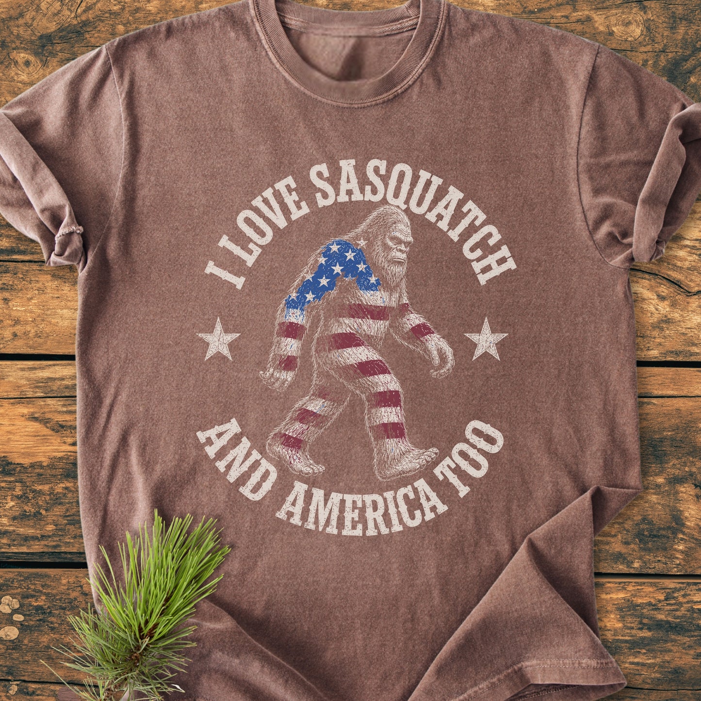 Sasquatch And America Love - Premium Vintage Tee