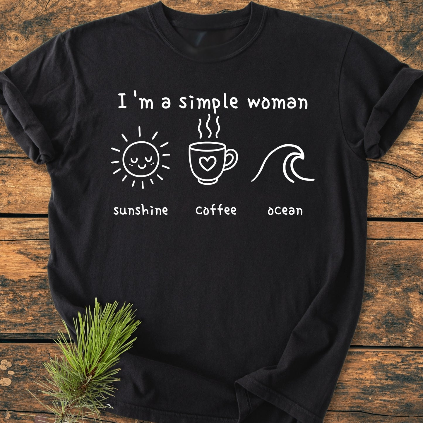 I'm A Simple Woman, Sunshine Coffee Ocean - Premium Vintage Tee