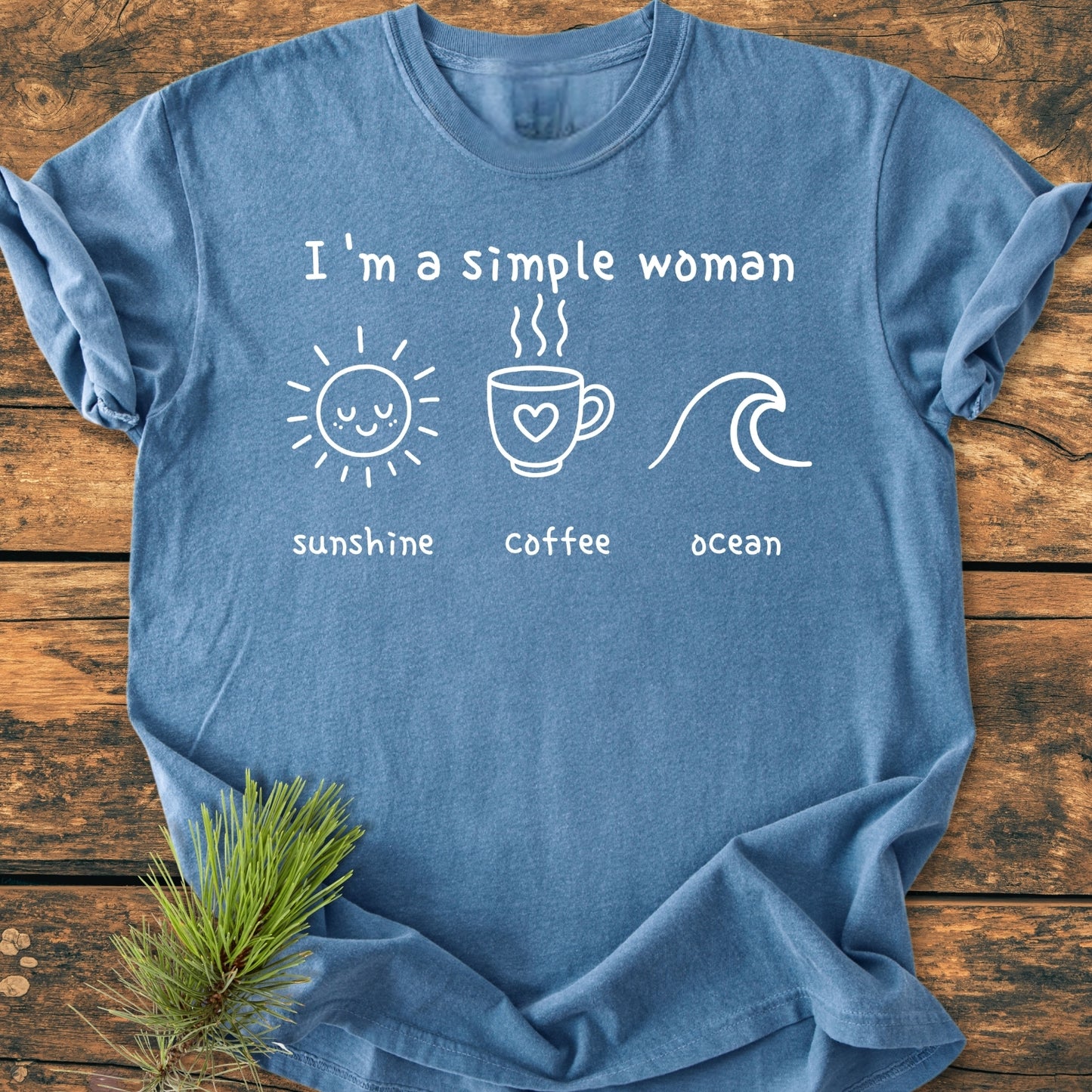 I'm A Simple Woman, Sunshine Coffee Ocean - Premium Vintage Tee