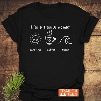 I'm A Simple Woman - Sunshine Coffee Ocean  - Classic T-Shirt