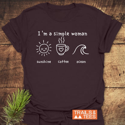 I'm A Simple Woman - Sunshine Coffee Ocean  - Classic T-Shirt