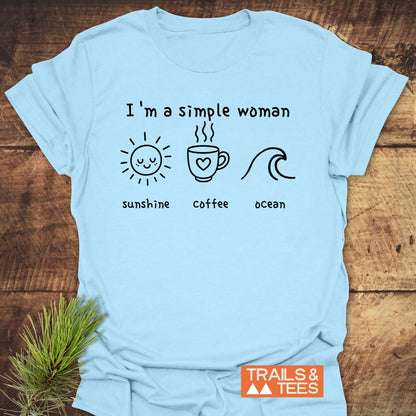 I'm A Simple Woman - Sunshine Coffee Ocean  - Classic T-Shirt