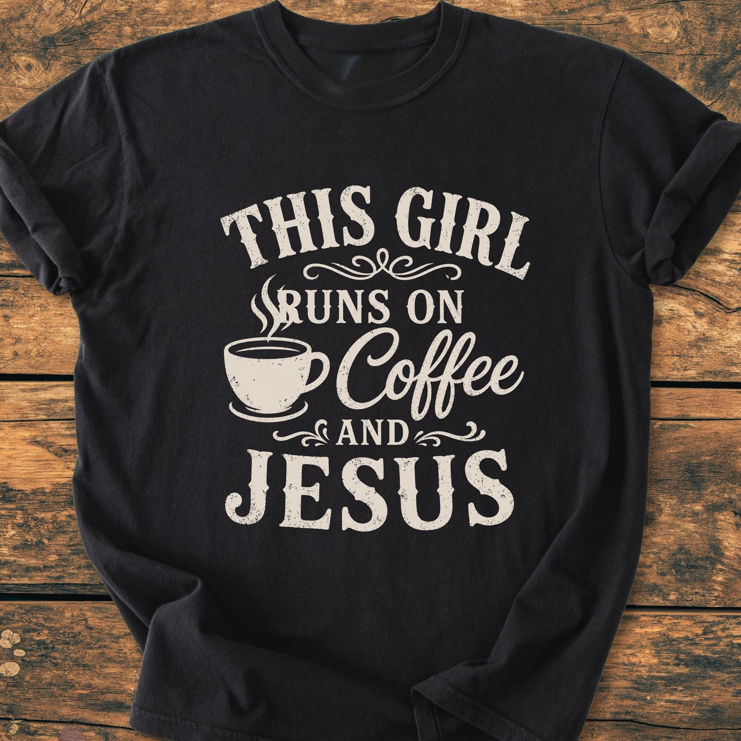 Running On Coffee And Jesus - Vintage Wash Tee