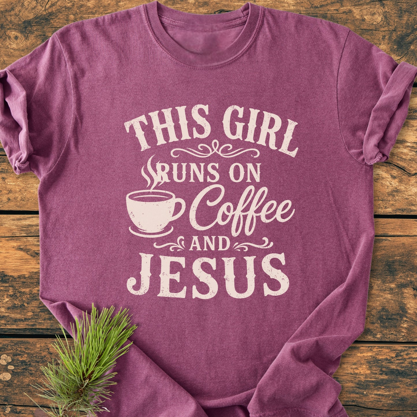 Running On Coffee And Jesus - Vintage Wash Tee