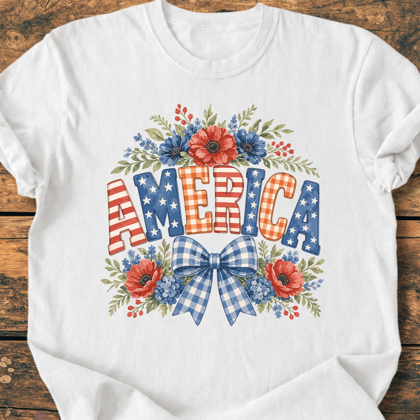 America Flowers - Premium Vintage Tee