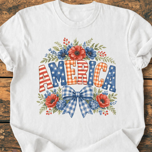 America Flowers - Premium Vintage Tee