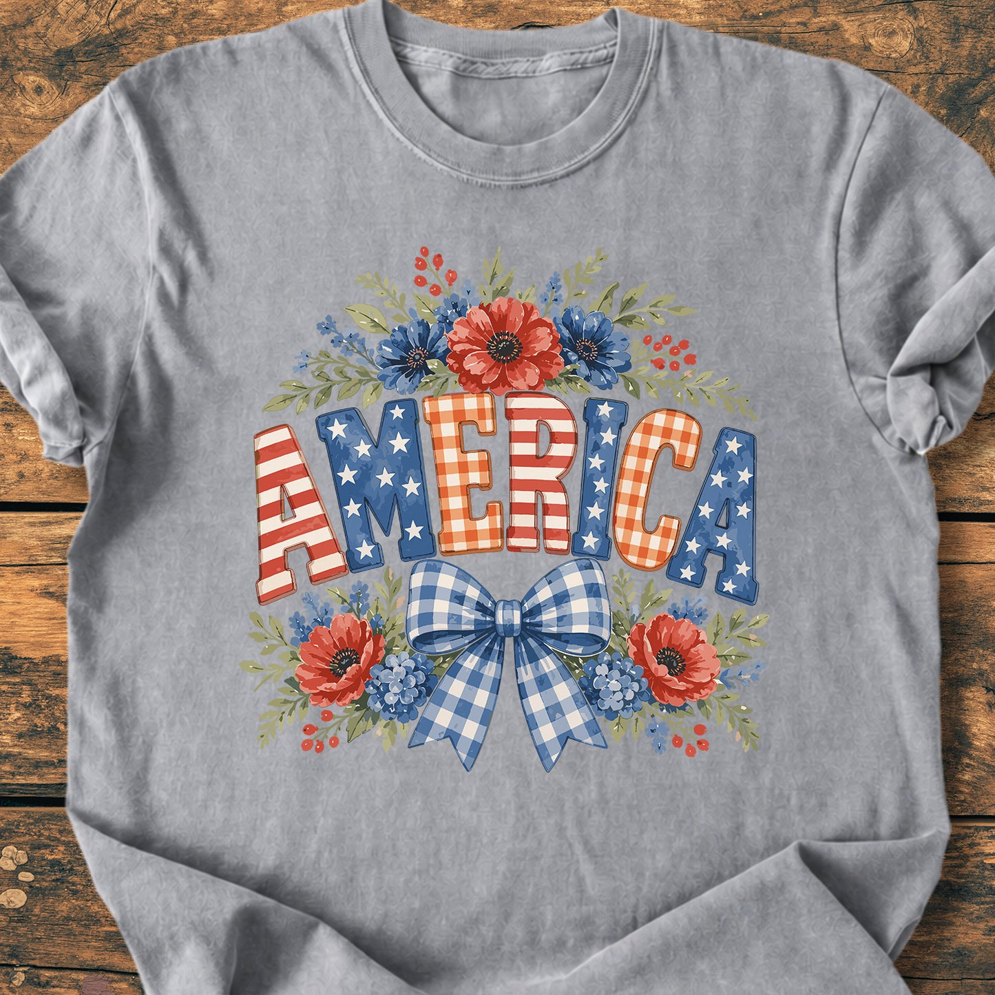 America Flowers - Premium Vintage Tee