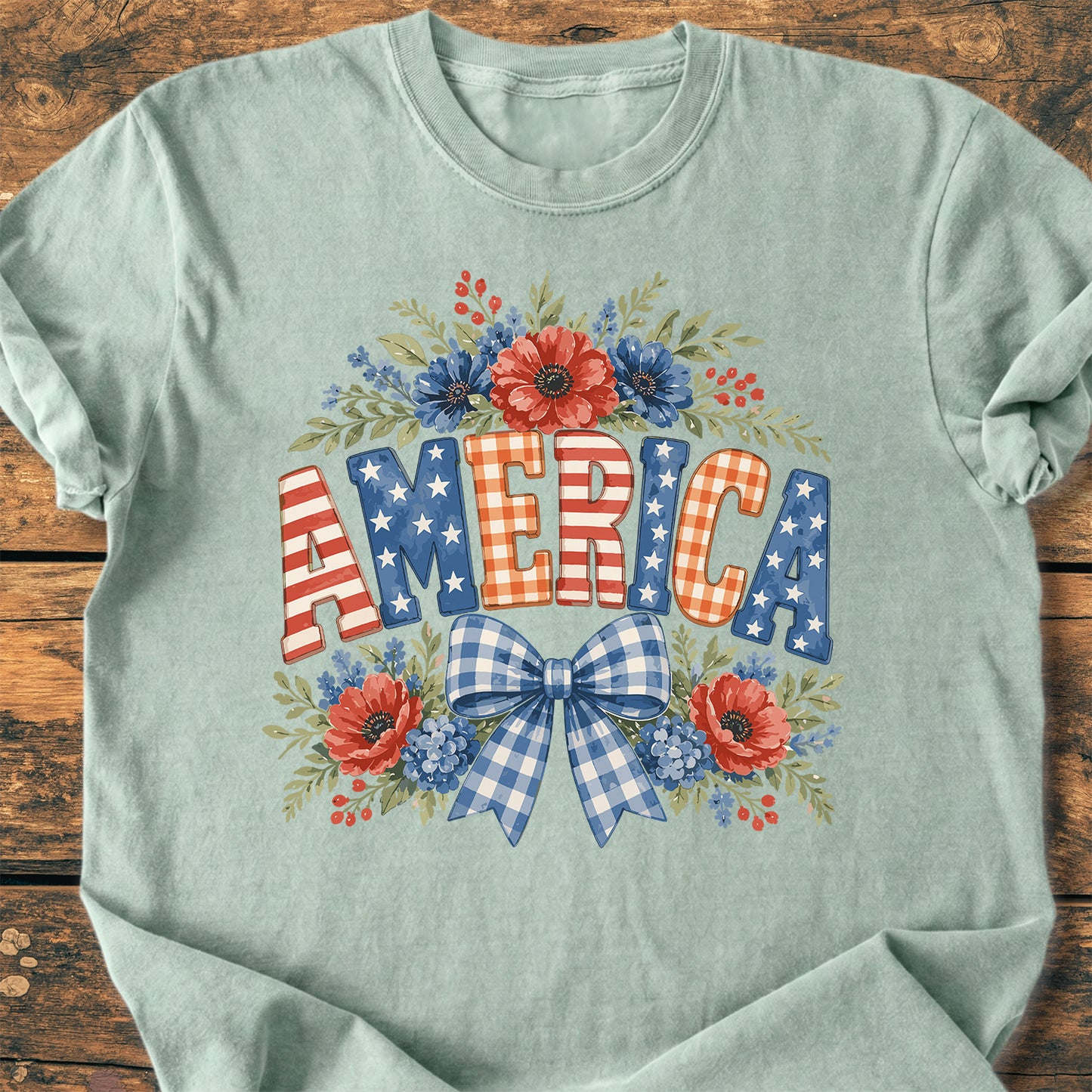 America Flowers - Premium Vintage Tee