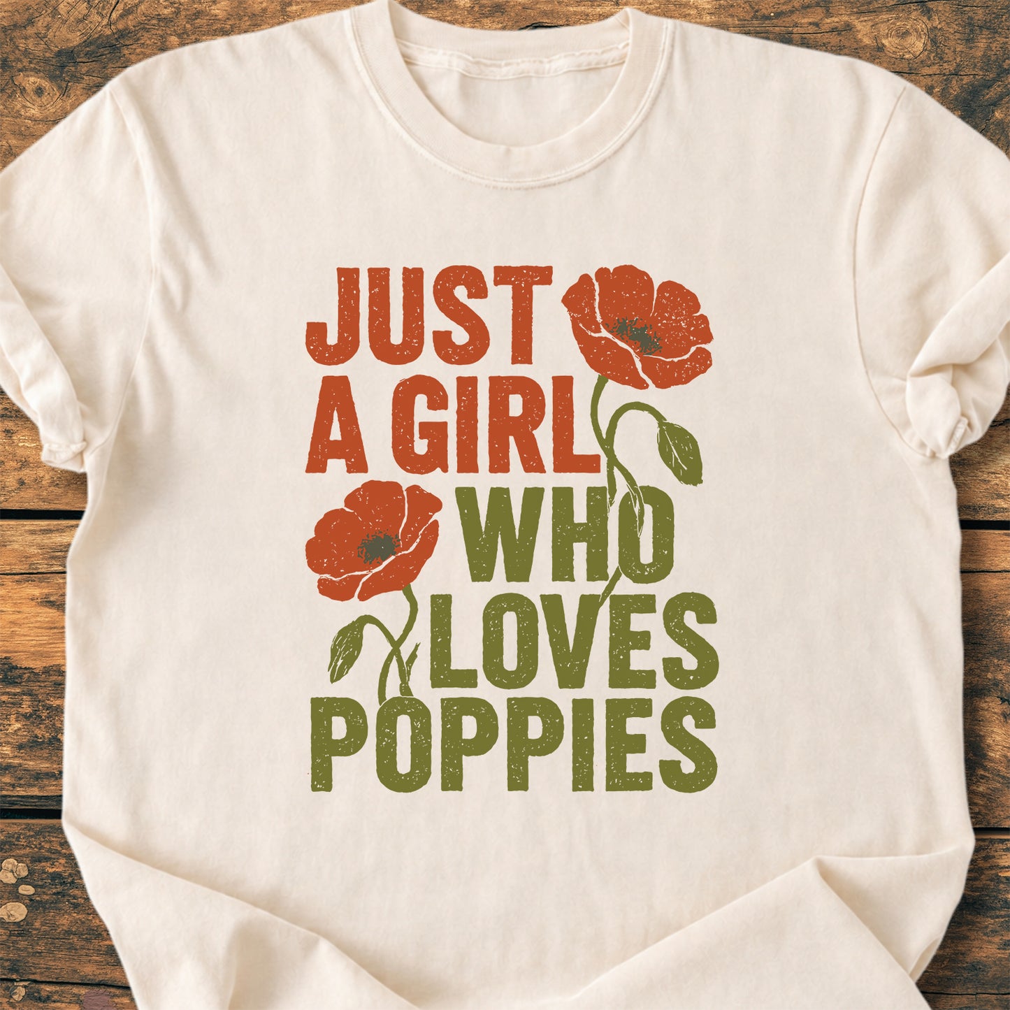 Grunge Poppy Love - Premium Vintage Tee