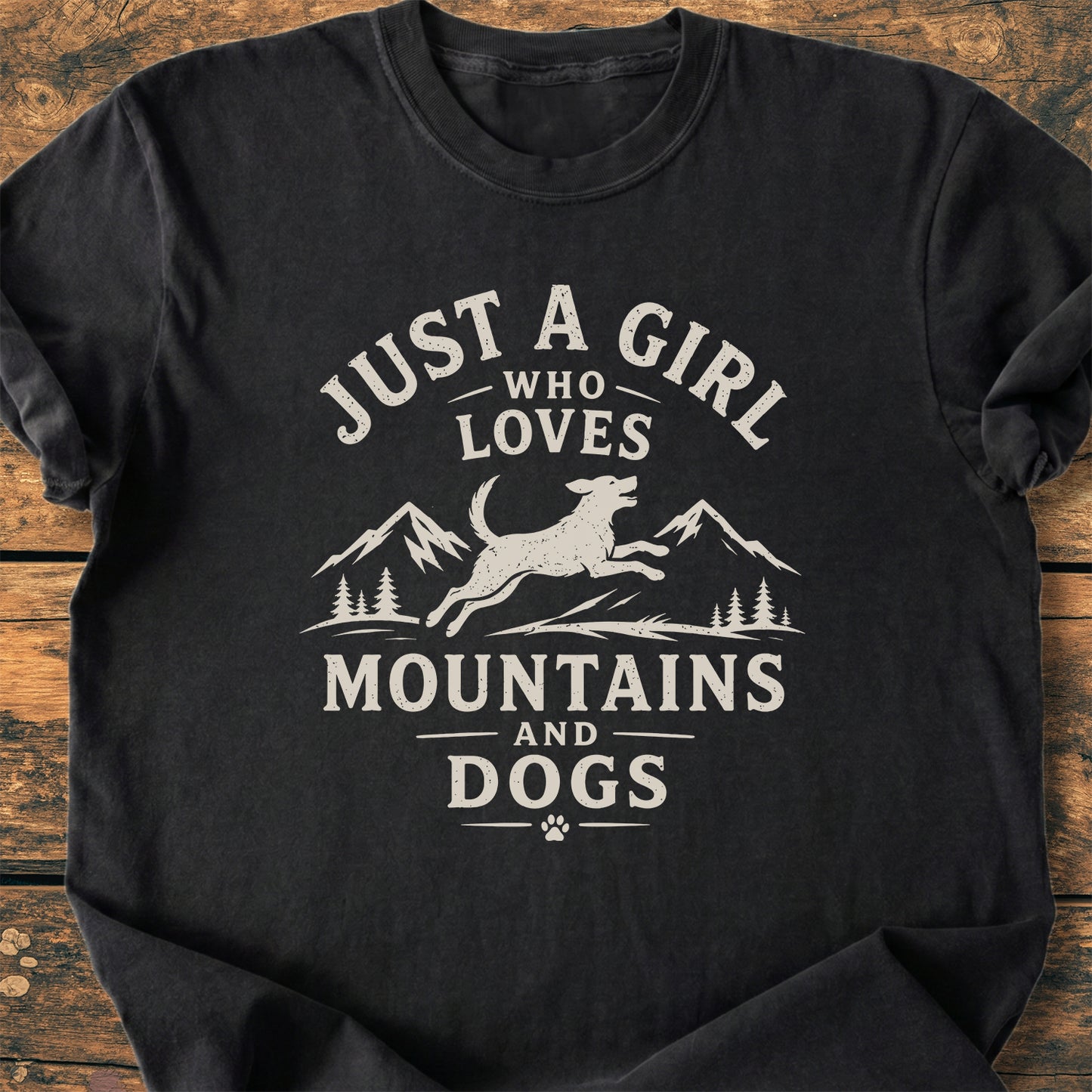 Just A Girl Who Loves Mountains And Dogs - Premium Vintage Tee