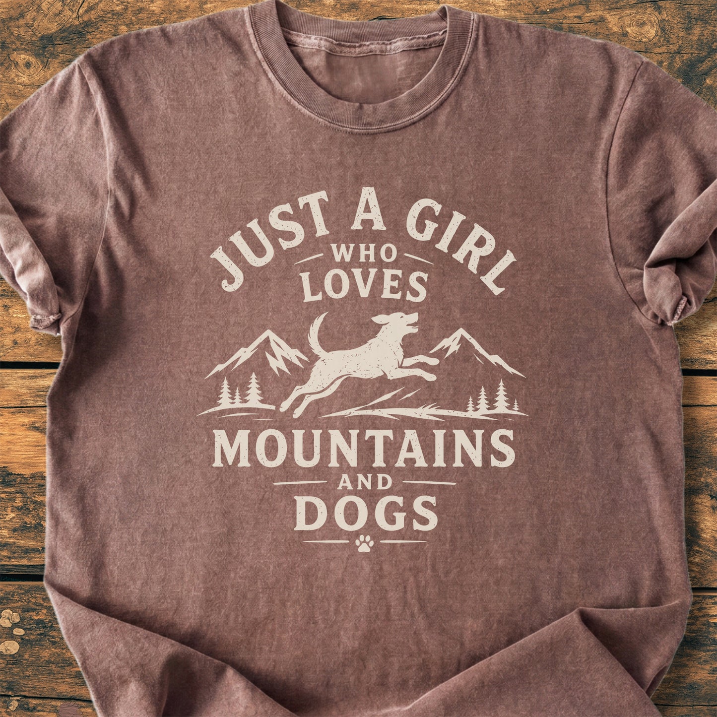 Just A Girl Who Loves Mountains And Dogs - Premium Vintage Tee