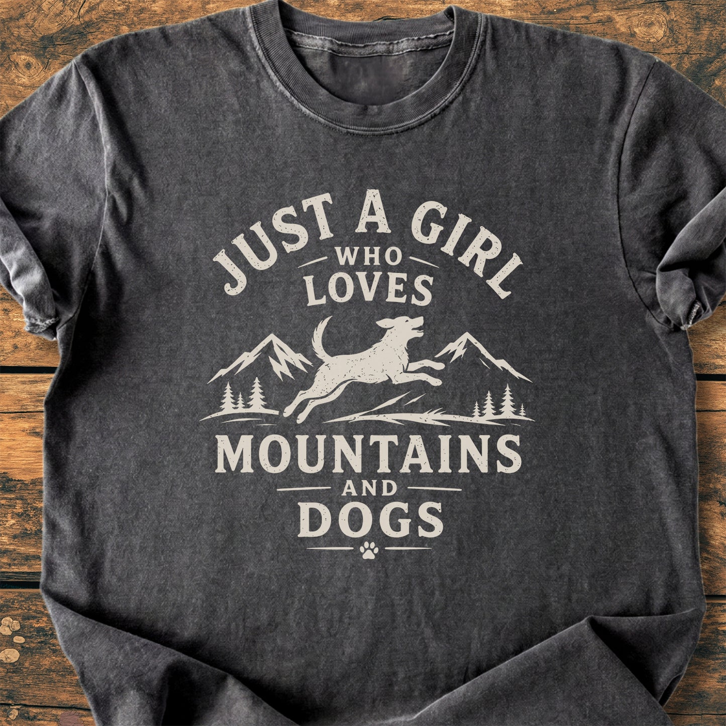 Just A Girl Who Loves Mountains And Dogs - Premium Vintage Tee