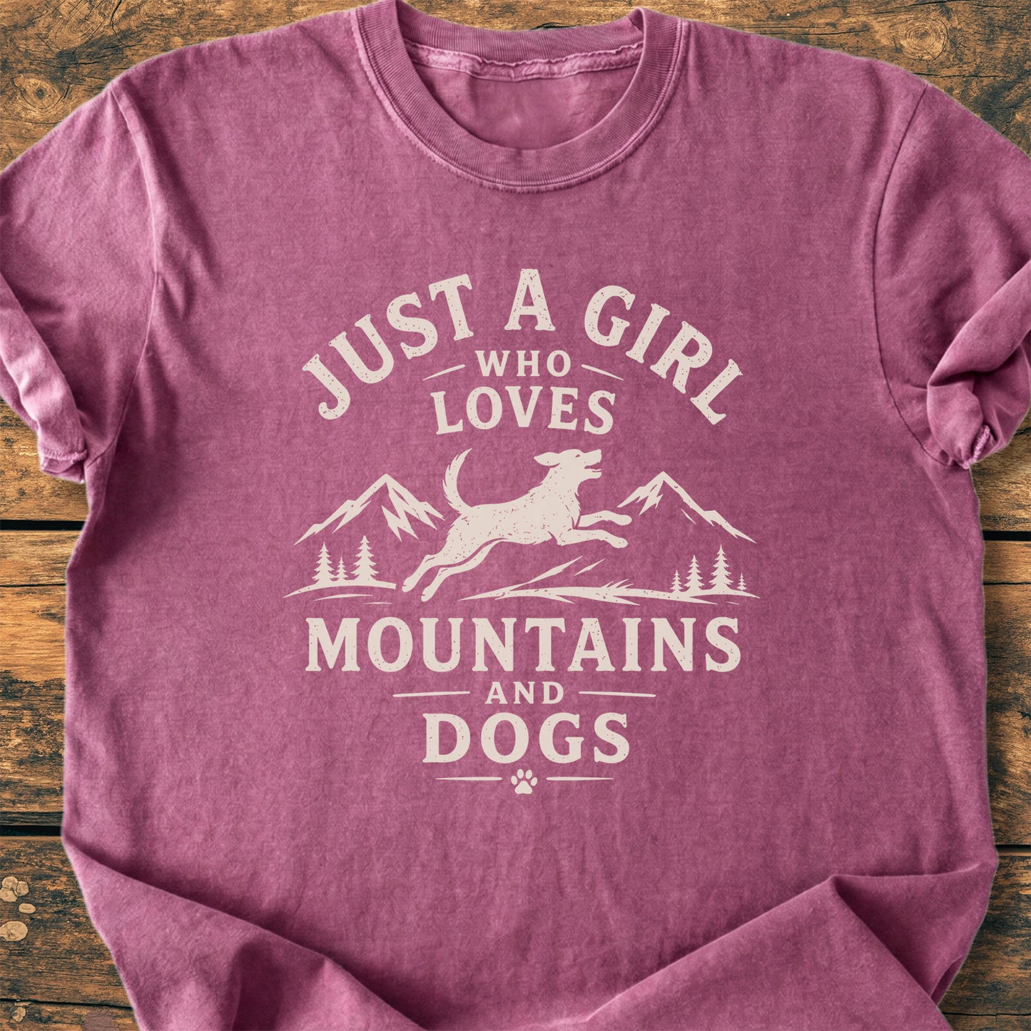 Just A Girl Who Loves Mountains And Dogs - Premium Vintage Tee
