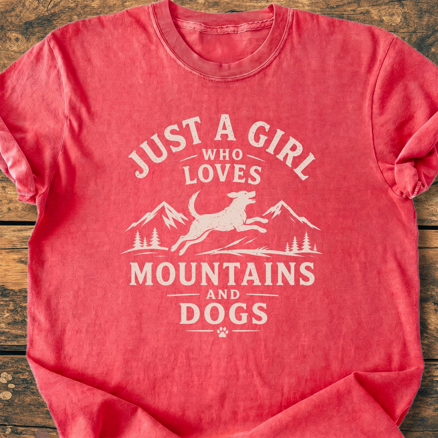 Just A Girl Who Loves Mountains And Dogs - Premium Vintage Tee