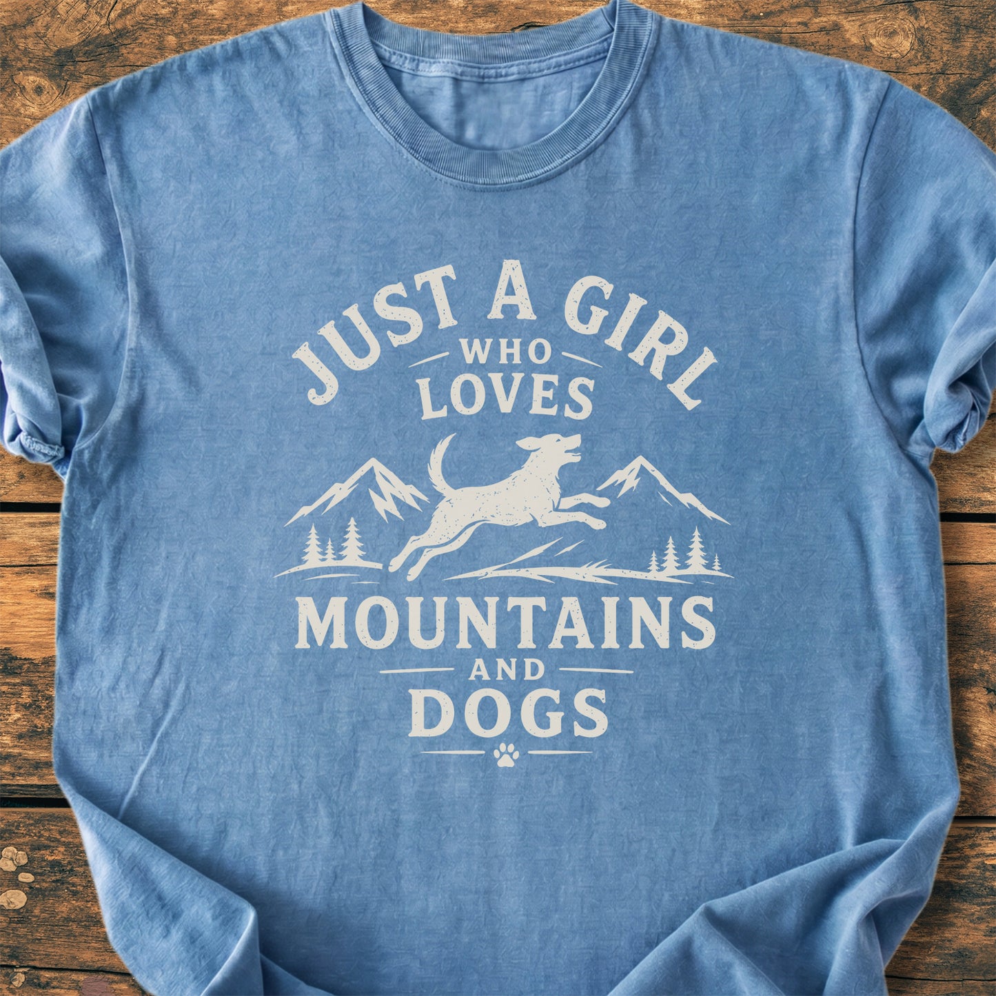 Just A Girl Who Loves Mountains And Dogs - Premium Vintage Tee