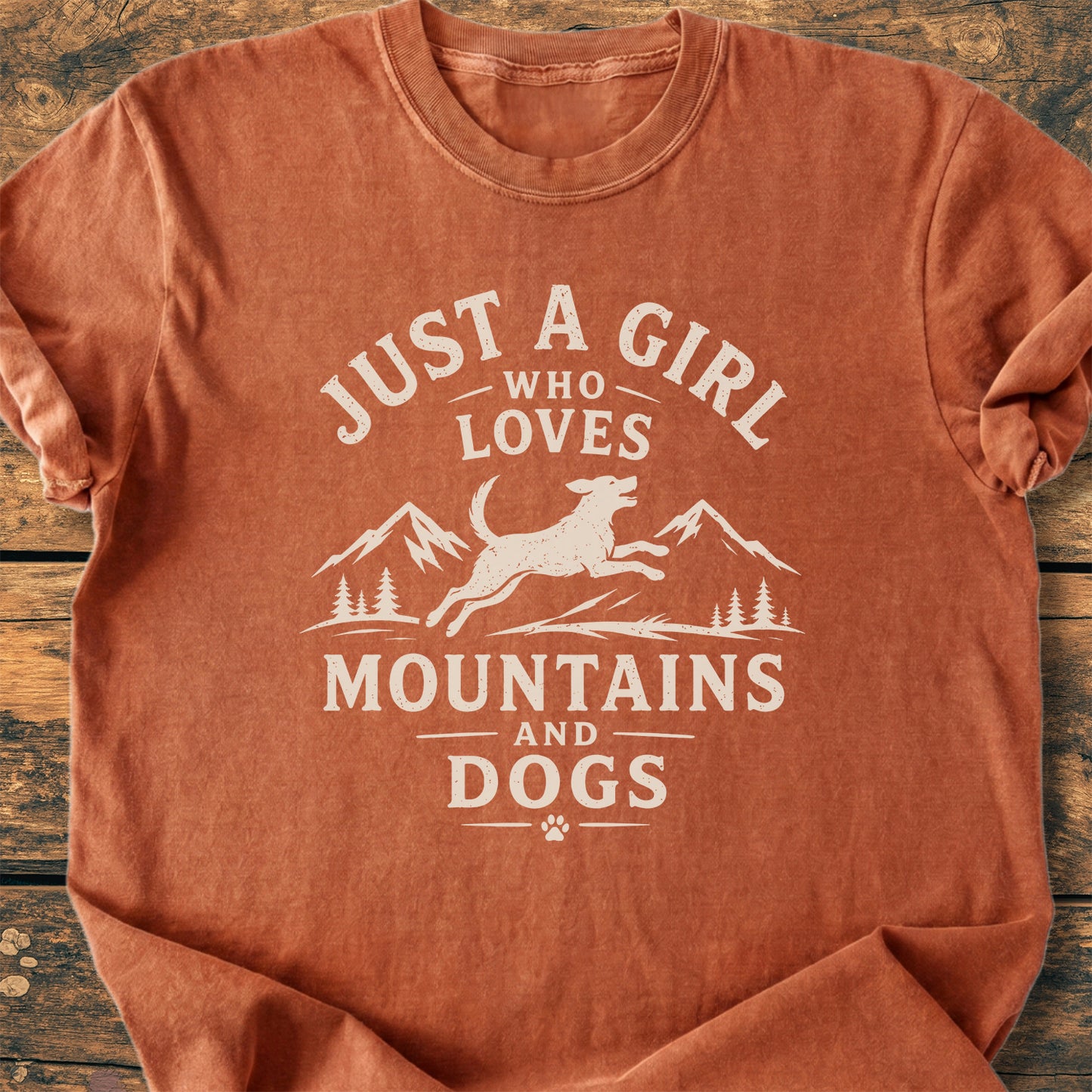 Just A Girl Who Loves Mountains And Dogs - Premium Vintage Tee