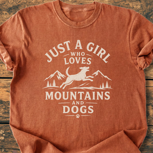 Just A Girl Who Loves Mountains And Dogs - Premium Vintage Tee